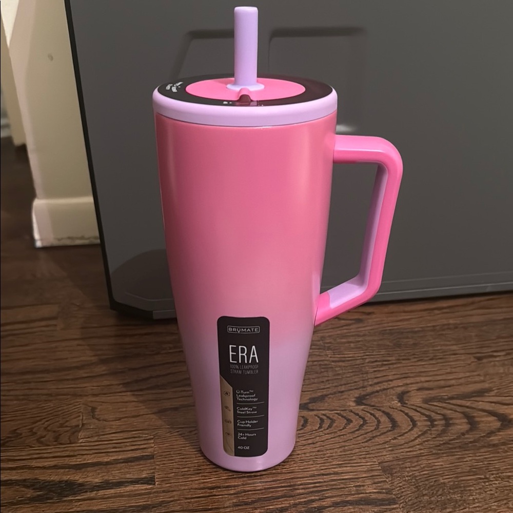 Brumate Era Pink Tumbler with Lid and Straw